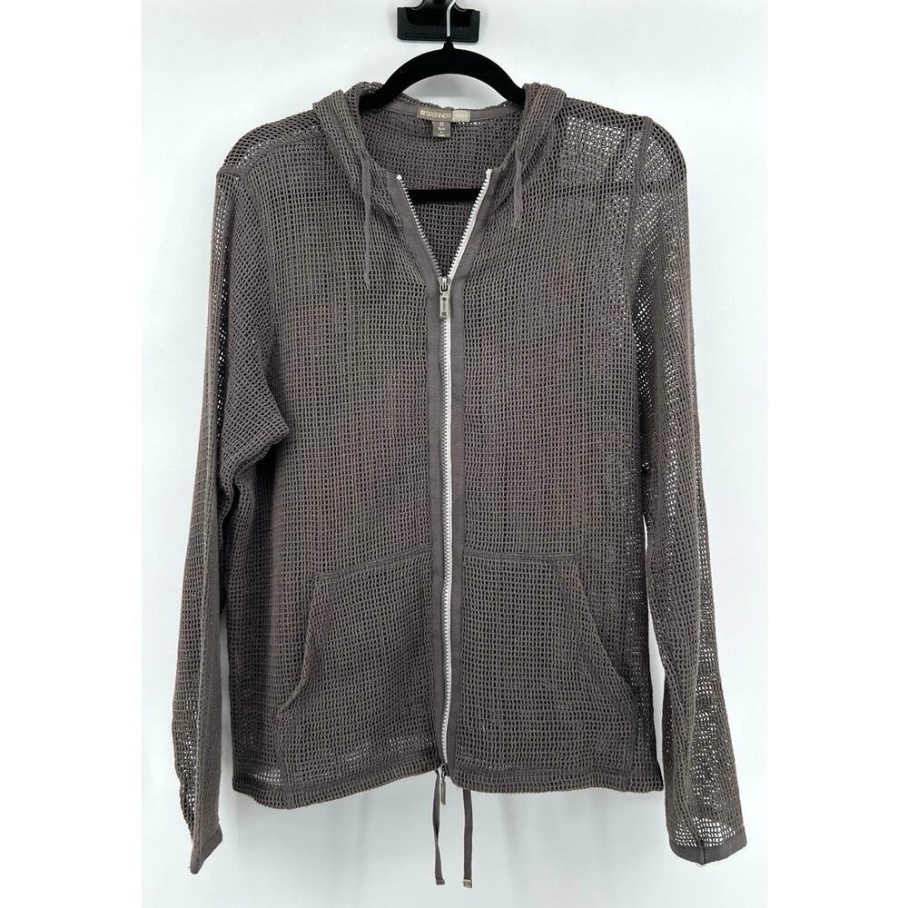 Spanner Sport Open Cotton Knit Full Zip Hoodie Women's Size M Outdoors Hiking